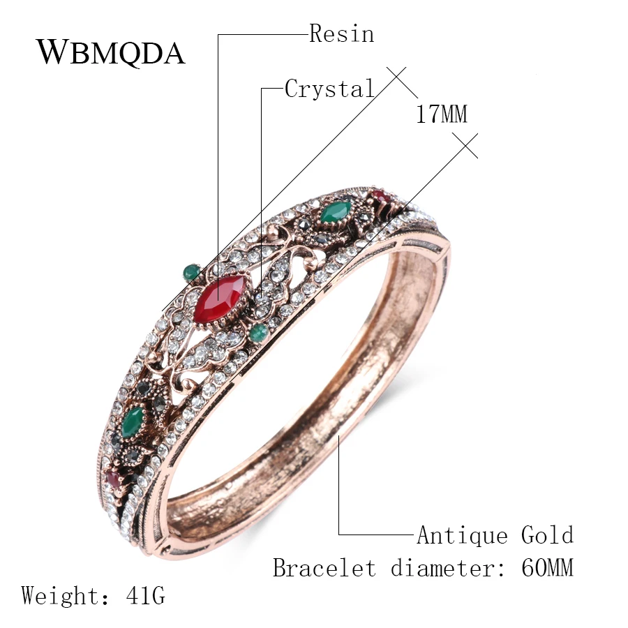 6-Kinel-Wholesale-Charm-Turkey-Bracelet-For-Women-Antique-Gold-Crystal-Party-Accessories-Vintage-Jewelry-2017-New