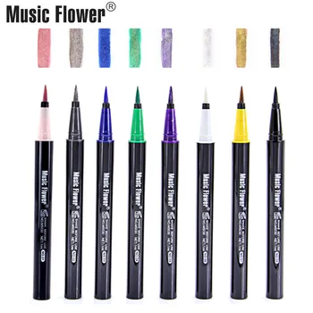 

Music Flower Waterproof Pencil For Eye Liner Pen Liquid Eyeshadow Shimmer Eyeliner Green Pink White Pearly-lustre Shadow Lasting