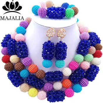 Majalia Fashion Charming Nigerian Wedding African Jewelry Set Multicolo and Blue Crystal Necklace Bride Jewelry Sets 3SZ068
Majalia Fashion Charming Nigerian Wedding African Jewelry Set Multicolo and Blue Crystal Necklace Bride Jewelry Sets 3SZ068