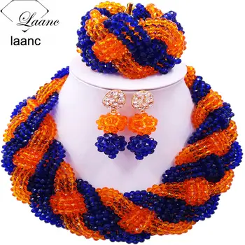 12 Rows Beautiful Royal Blue Orange Crystal Plait African Wedding Jewelry Set Nigerian Necklace Bridal Jewelry Sets 12BZ028
12 Rows Beautiful Royal Blue Orange Crystal Plait African Wedding Jewelry Set Nigerian Necklace Bridal Jewelry Sets 12BZ028