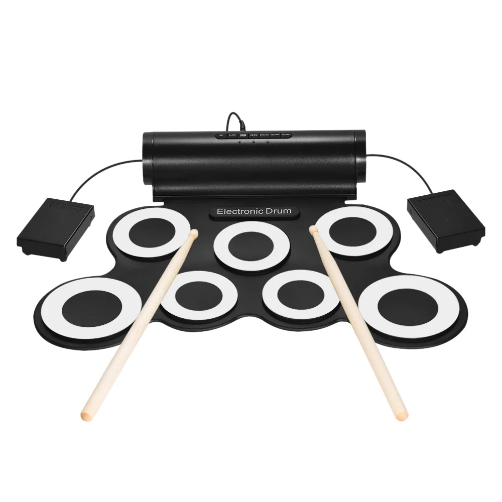 HOT Electric Stereo Drum Set 7 Silicon Pads USB Powered Built-in Speaker with Drumsticks Foot Pedals Audio Cable
HOT Electric Stereo Drum Set 7 Silicon Pads USB Powered Built-in Speaker with Drumsticks Foot Pedals Audio Cable