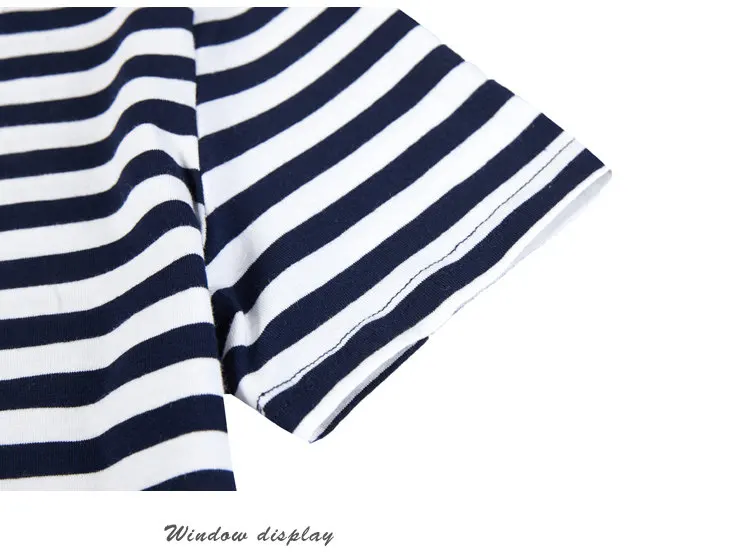 2018 Fashion Cotton T-shirts Women Tshirt Striped Short Sleeve Ladies Tops Tees Plus Size Rayas Camiseta Femme T-shirt Verano (14)