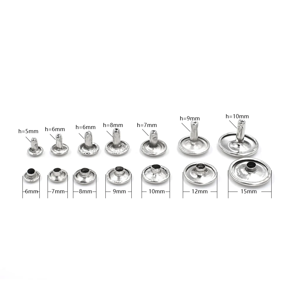 100 Sets 5/ 6/ 7/ 8/ 9/ 10/ 12/ 15 mm Metal Rivets Buttons Snaps Double-sided Rivets Luggage Nails Buckle Silver
100 Sets 5/ 6/ 7/ 8/ 9/ 10/ 12/ 15 mm Metal Rivets Buttons Snaps Double-sided Rivets Luggage Nails Buckle Silver