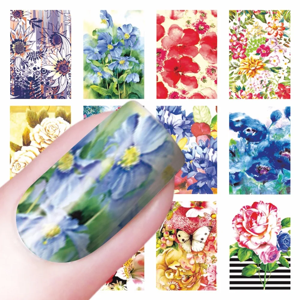 YZWLE 1 Sheet Optional Fashion Blooming Flower Designs DIY Decals Nails Art Water Transfer Printing Stickers For Nails Salon
YZWLE 1 Sheet Optional Fashion Blooming Flower Designs DIY Decals Nails Art Water Transfer Printing Stickers For Nails Salon