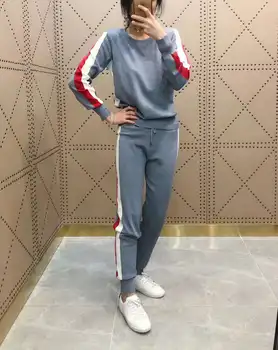 2018 Limited Cotton Polyester Full O-neck Drawstring Women's Suit New Fashion Casual Bright Line 2 Piece Set Sweat Suits Women
2018 Limited Cotton Polyester Full O-neck Drawstring Women's Suit New Fashion Casual Bright Line 2 Piece Set Sweat Suits Women