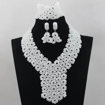 New Arrival! Amazing White Necklace Set for Bride White Crystal Seed Beaded Arab Wedding Party Jewelry Set Free shipping HX889
New Arrival! Amazing White Necklace Set for Bride White Crystal Seed Beaded Arab Wedding Party Jewelry Set Free shipping HX889