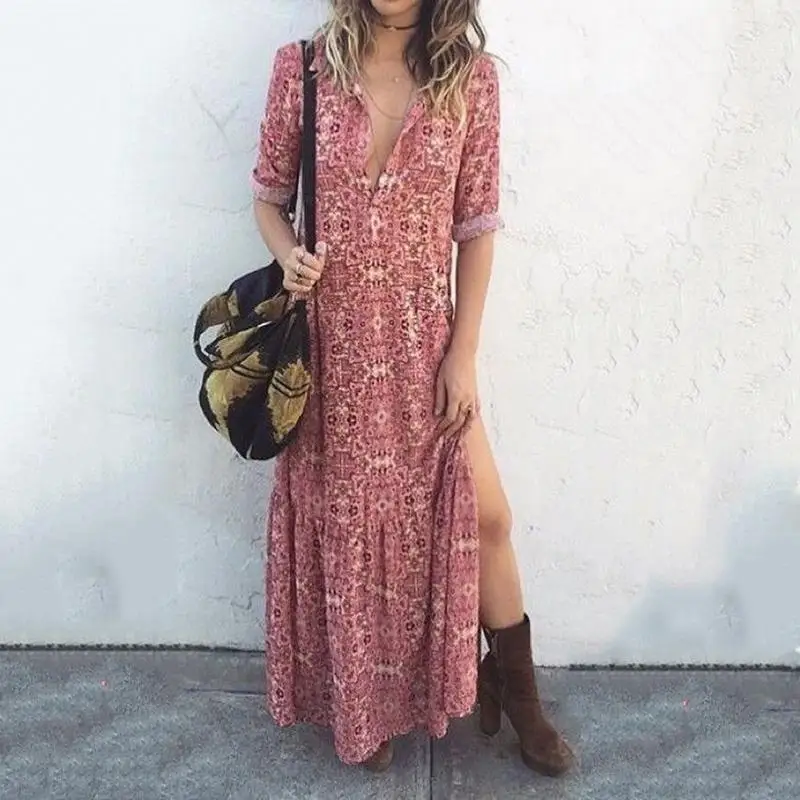 Summer Dresses And Sundresses Beach Dress Tunic Women Long Vestidos Plus Sizes Elegant Boho Chic V Neck Sleeve Sexy Printing
Summer Dresses And Sundresses Beach Dress Tunic Women Long Vestidos Plus Sizes Elegant Boho Chic V Neck Sleeve Sexy Printing