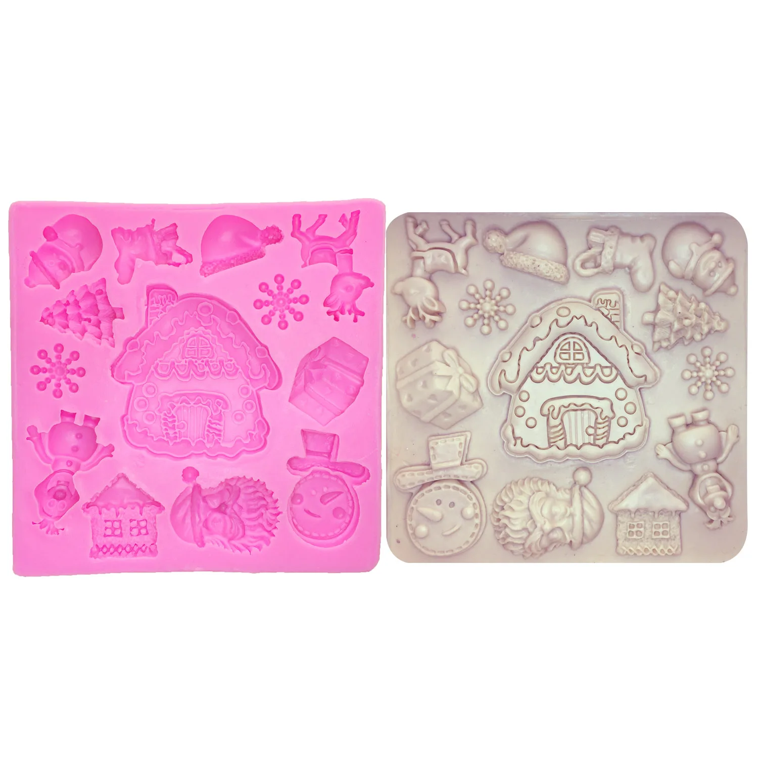 M1089 DIY Christmas decoration Tree/ Deer/Snowman/Snowflake/Santa Claus/house cake decorating tools silicone mould
M1089 DIY Christmas decoration Tree/ Deer/Snowman/Snowflake/Santa Claus/house cake decorating tools silicone mould