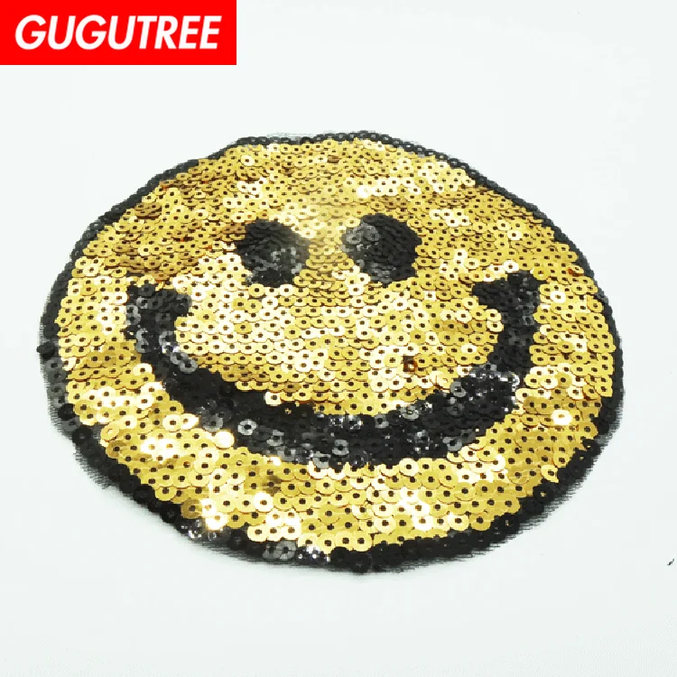 GUGUTREE embroidery Sequins big smile patches face patches badges applique patches for clothing XC-495
GUGUTREE embroidery Sequins big smile patches face patches badges applique patches for clothing XC-495
