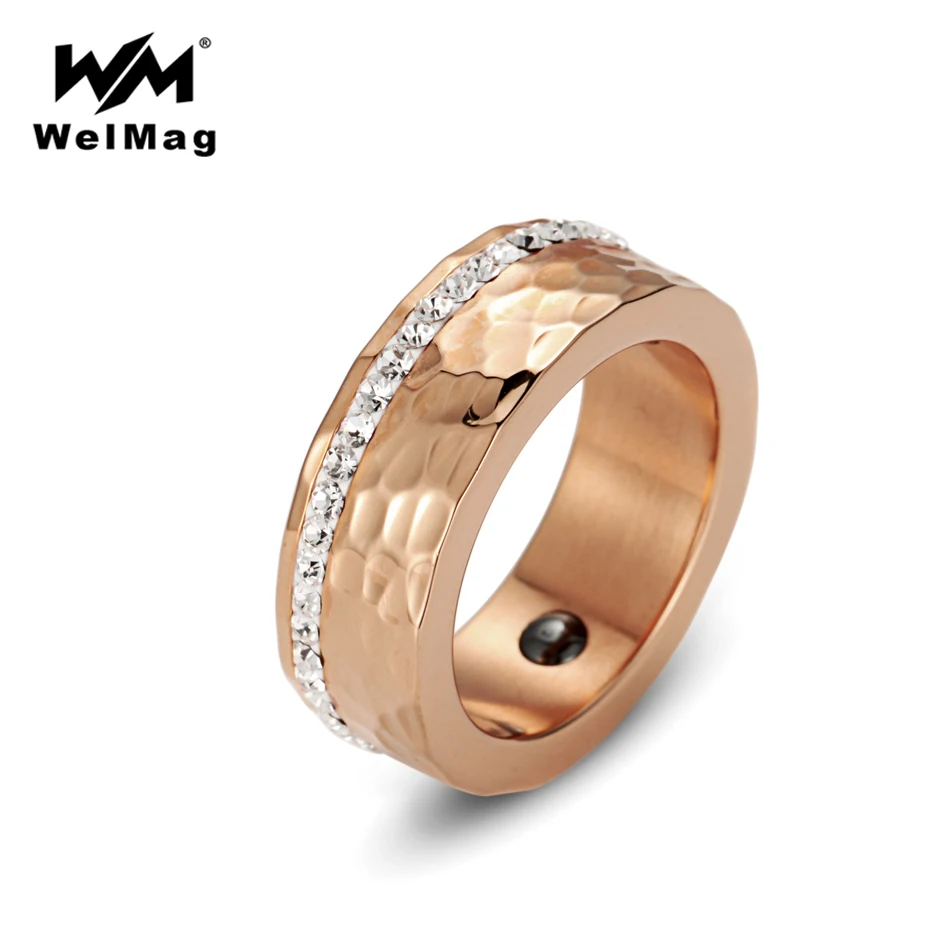 WelMag Women's Ring Hematite Health Ring with Rhinestones Elegant Stainless Steel Bio Energy Jewelry USA Size 8.0mm Mens Ring
WelMag Women's Ring Hematite Health Ring with Rhinestones Elegant Stainless Steel Bio Energy Jewelry USA Size 8.0mm Mens Ring