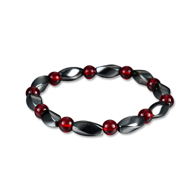 Pulsera Magnética Hematita Piedra Perlas Joyas de estiramiento de salud terapia