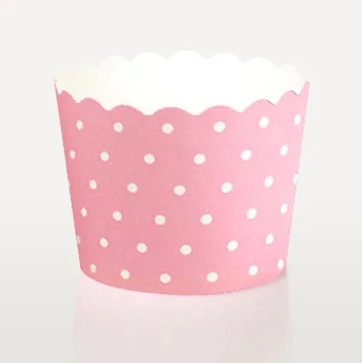 Бесплатная доставка чехол для кекса в розовый белый горошек бумажные чашки