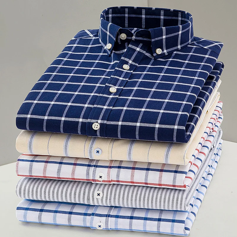 Men's Long Sleeve Shirt Slim Oxford Men's Shirts Casual Stripe & Plaid Men's Shirt with Pocket Camisa Masculina Mens Clothing
Men's Long Sleeve Shirt Slim Oxford Men's Shirts Casual Stripe & Plaid Men's Shirt with Pocket Camisa Masculina Mens Clothing