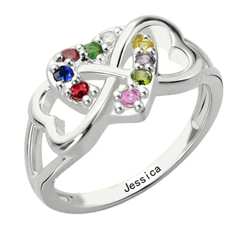 Wholesale Triple Heart Infinity Ring Personalized Name Ring Infinity Heart Ring Silver Birtthstone Ring for Mother Grandmom
Wholesale Triple Heart Infinity Ring Personalized Name Ring Infinity Heart Ring Silver Birtthstone Ring for Mother Grandmom