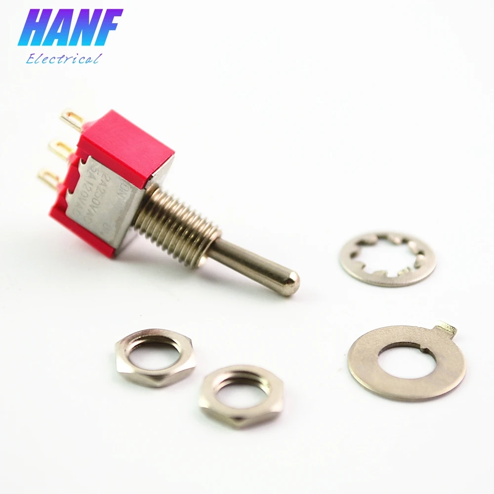 6pcs MTS-102 Red 3 Pin ON-ON 2 Position SPDT Mini Toggle Switch AC 5A/120V 2A/250V Low Price
6pcs MTS-102 Red 3 Pin ON-ON 2 Position SPDT Mini Toggle Switch AC 5A/120V 2A/250V Low Price