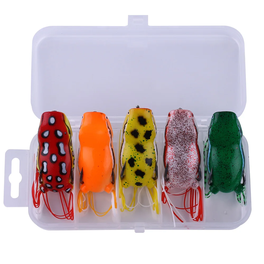 HENGJIA 5pcs Soft Ray Frog Fishing Lures Set With A Box 5.5CM/12G Carp fishing Wobbler Top Water Pesca Fishing Tackle
HENGJIA 5pcs Soft Ray Frog Fishing Lures Set With A Box 5.5CM/12G Carp fishing Wobbler Top Water Pesca Fishing Tackle
