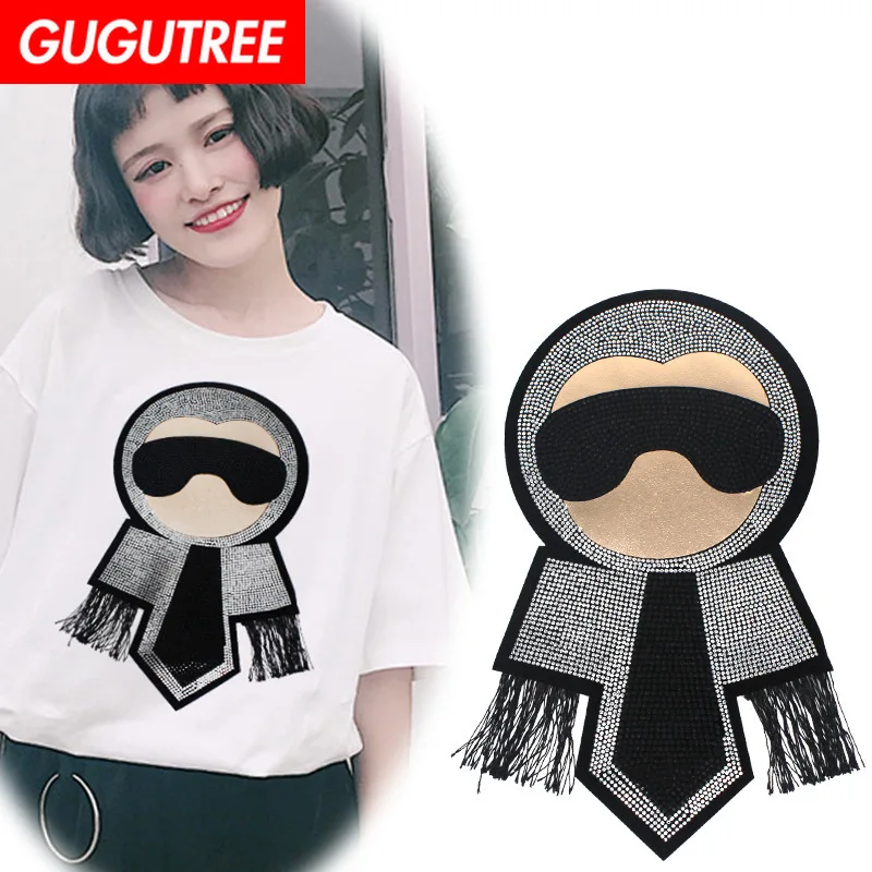 GUGUTREE embroidery big rhinestone patches man patches badges applique patches for clothing XC-214
GUGUTREE embroidery big rhinestone patches man patches badges applique patches for clothing XC-214