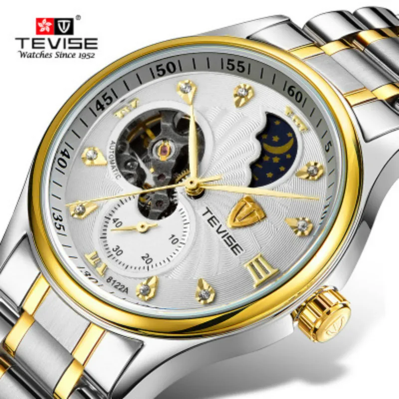 Tevise Self Winding Watches Women Mechanical Watches Moon Fashion Casual Phase Stainless Steel Automatic Movement Wristwatch
Tevise Self Winding Watches Women Mechanical Watches Moon Fashion Casual Phase Stainless Steel Automatic Movement Wristwatch
