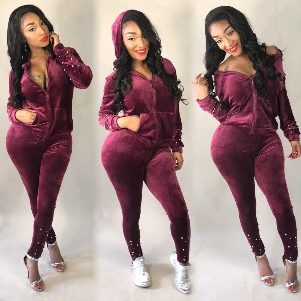 Tsureobe Fashion Hooded Velvet Jumpsuit Women Long Sleeve Casual Warm Elegant Jumpsuit Beading Bodycon Zipper Jumpsuit Vestido
Tsureobe Fashion Hooded Velvet Jumpsuit Women Long Sleeve Casual Warm Elegant Jumpsuit Beading Bodycon Zipper Jumpsuit Vestido