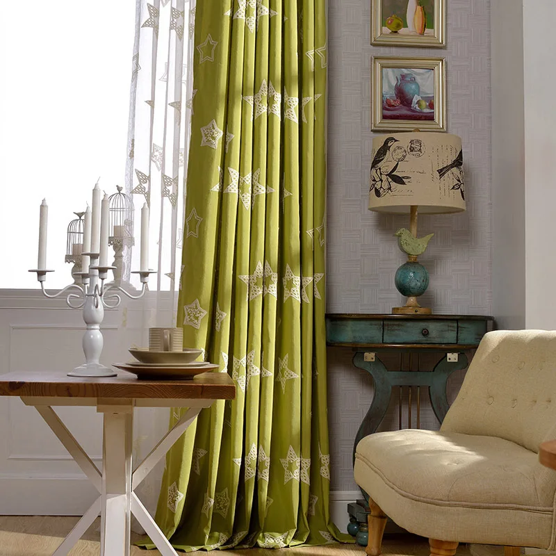 Stars cotton curtains embroidered curtains American curtains for living room and bedroom
Stars cotton curtains embroidered curtains American curtains for living room and bedroom