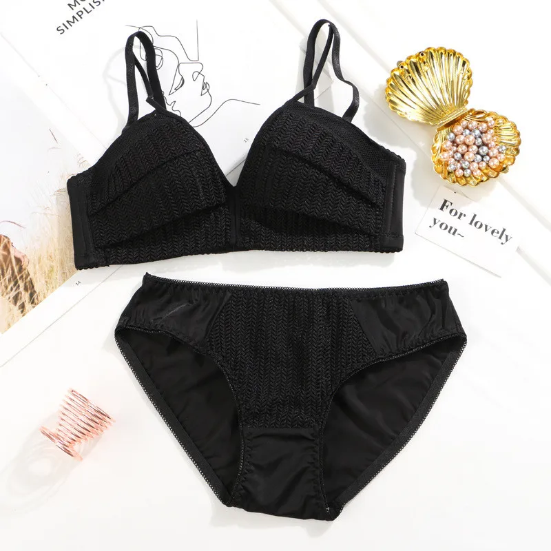 New Top Mutl Bra Panties Set Lace Lingerie Thick Cotton Striped Wire Free Embroider Bra Women Underwear Set Sexy Deep V Gather
New Top Mutl Bra Panties Set Lace Lingerie Thick Cotton Striped Wire Free Embroider Bra Women Underwear Set Sexy Deep V Gather