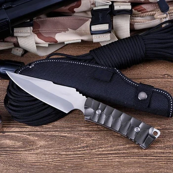 7Cr13Mov Steel Fixed Blade Knife Tanto Camping Survival knife Full Stainless Steel 58HRC Hardness Pocket Knives & Sheath
7Cr13Mov Steel Fixed Blade Knife Tanto Camping Survival knife Full Stainless Steel 58HRC Hardness Pocket Knives & Sheath