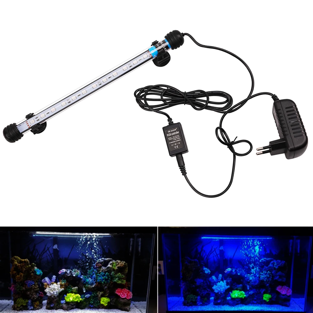 

Aquarium LED Bar Light Underwater Aquario Lamp Aquariums Decor Lighting Waterproof Fish Tank Light 18/28/37/48CM 220V EU Power