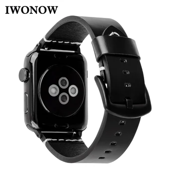 iWonow Genuine Oil Wax Leather Watchband for iWatch Apple Watch 42mm 38mm Wrist Band Stainless Steel Clasp Strap Bracelet Black
iWonow Genuine Oil Wax Leather Watchband for iWatch Apple Watch 42mm 38mm Wrist Band Stainless Steel Clasp Strap Bracelet Black