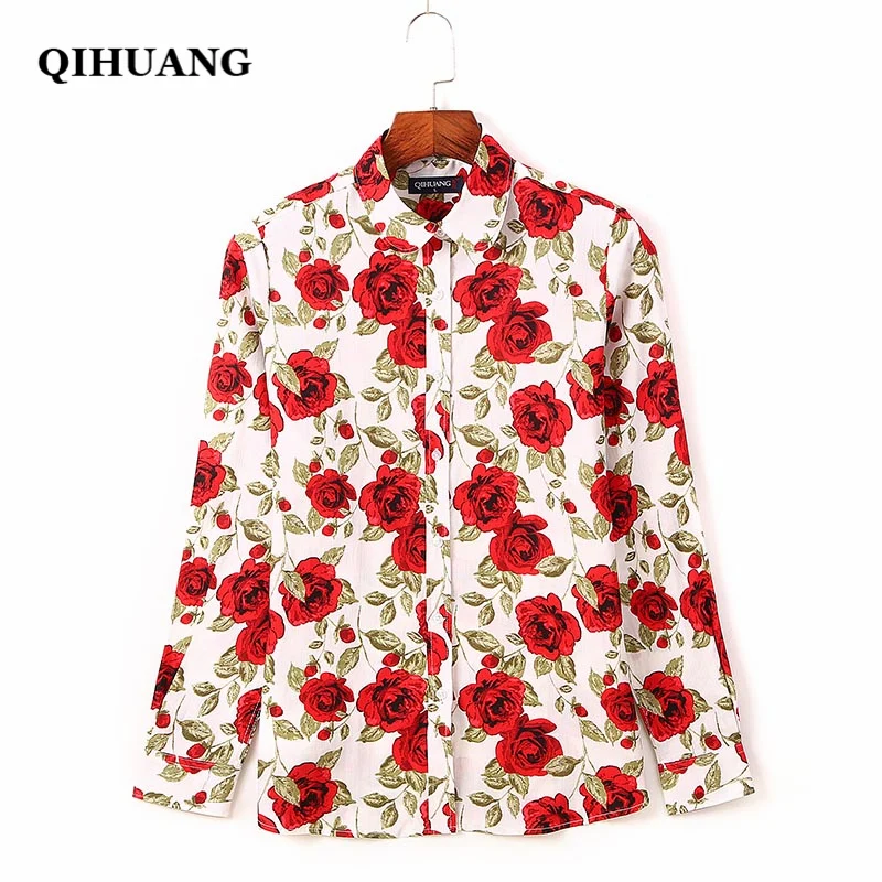 QIHUANG Floral Long Sleeve Women Shirts 2019 Fashion Rose Print Cotton Women Blouses Plus Size Casual Women Tops
QIHUANG Floral Long Sleeve Women Shirts 2019 Fashion Rose Print Cotton Women Blouses Plus Size Casual Women Tops