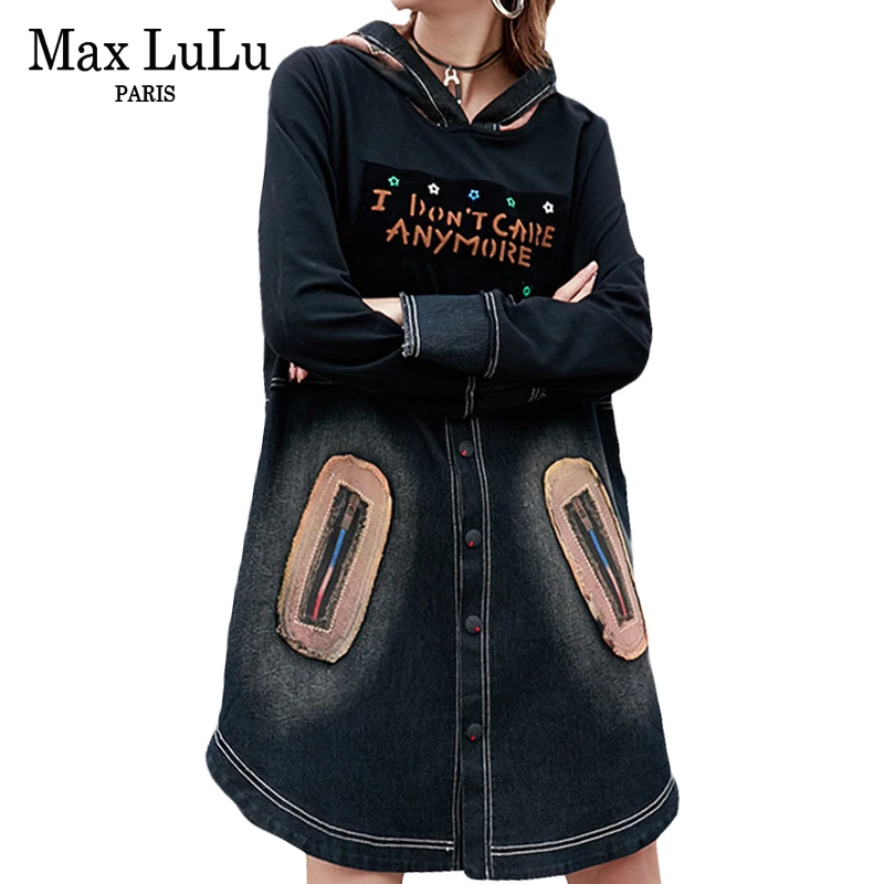 Max LuLu Luxury Japan Style Girls Jeans Streetwear Women Denim Dresses Hooded Loose Ladies Casual Dress Woman Clothing Plus Size
Max LuLu Luxury Japan Style Girls Jeans Streetwear Women Denim Dresses Hooded Loose Ladies Casual Dress Woman Clothing Plus Size