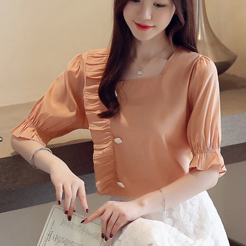 Pleated Chiffon Summer 2019 New Lace Shirt Short Sleeve Blouses Shirt Chiffon Women Tops Fashion Female Women Shirt blusas 15A3
Pleated Chiffon Summer 2019 New Lace Shirt Short Sleeve Blouses Shirt Chiffon Women Tops Fashion Female Women Shirt blusas 15A3