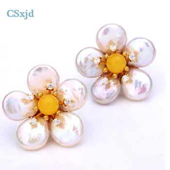 CSxjd luxury Natural petal pearl earrings AAA Zircon Yellowstone Women charm Jewelry
CSxjd luxury Natural petal pearl earrings AAA Zircon Yellowstone Women charm Jewelry