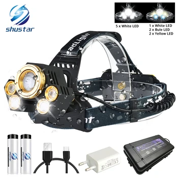Powerful LED Headlamp Rotating zoom waterproof Headlight Using Anti-glare lens White light+yellow light+blue light
Powerful LED Headlamp Rotating zoom waterproof Headlight Using Anti-glare lens White light+yellow light+blue light