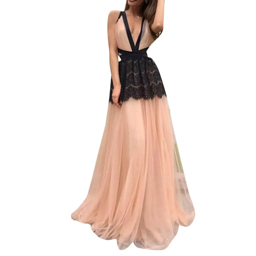 Feitong Lace Stitching Sexy Dress Women Deep V-neck Sleeveless Purple Dress 2019 Backless Prom Gown Party Long Dress Vestidos
Feitong Lace Stitching Sexy Dress Women Deep V-neck Sleeveless Purple Dress 2019 Backless Prom Gown Party Long Dress Vestidos