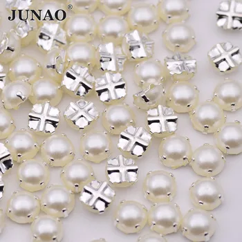 JUNAO 6 7 8 mm Sewing White Pearl Beads Claw Rhinestones Sew On Silver Crystals Appliques Flatback Half Round Scrapbooking Beads
JUNAO 6 7 8 mm Sewing White Pearl Beads Claw Rhinestones Sew On Silver Crystals Appliques Flatback Half Round Scrapbooking Beads
