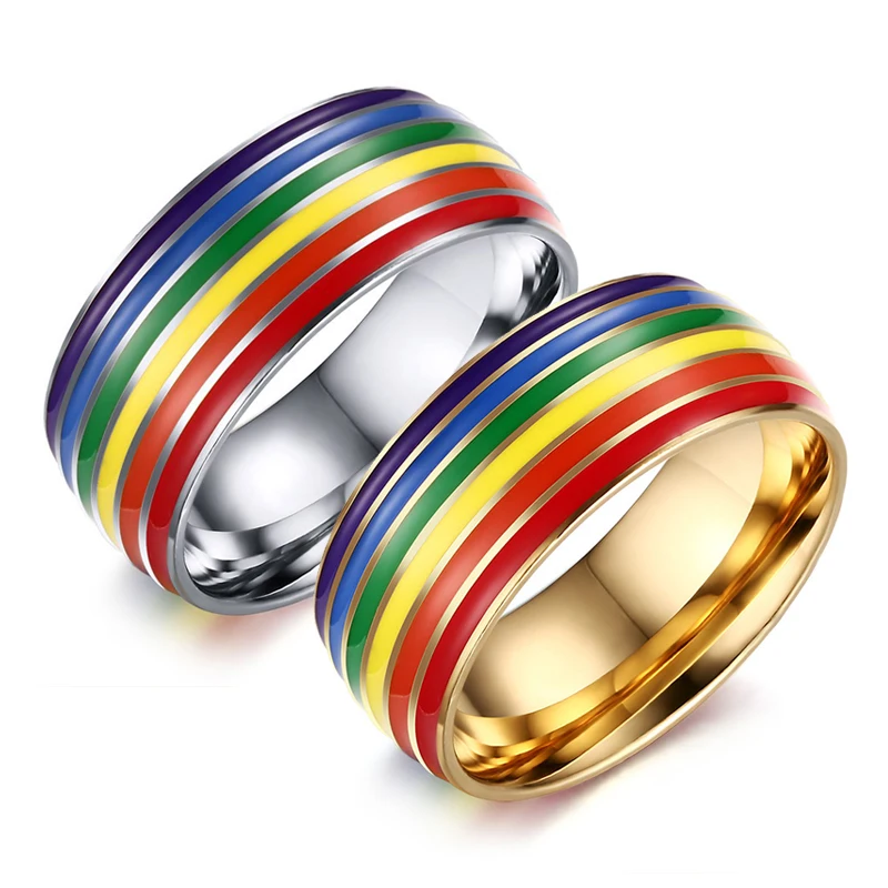 Gay and lesbian Pride Wedding Rings for Women and Men Lover Anniversary Rainbow Ring Colorful Party Jewelry
Gay and lesbian Pride Wedding Rings for Women and Men Lover Anniversary Rainbow Ring Colorful Party Jewelry