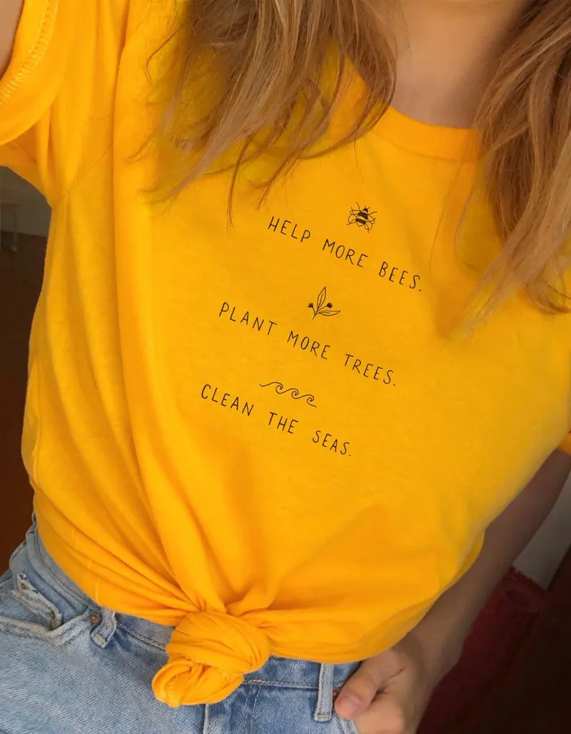 Help More Bees T Shirt Women Plant More Trees Graphic Tees Women Save The Seas Graphic Tees Women Shirts 2019 Drop Shipping
Help More Bees T Shirt Women Plant More Trees Graphic Tees Women Save The Seas Graphic Tees Women Shirts 2019 Drop Shipping