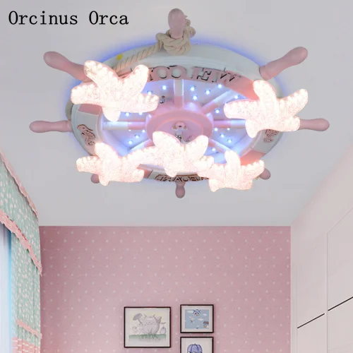 Cartoon creative pink rudder ceiling lamp Girl Bedroom children's room lamp Mediterranean LED starfish ceiling lamp 
Cartoon creative pink rudder ceiling lamp Girl Bedroom children's room lamp Mediterranean LED starfish ceiling lamp