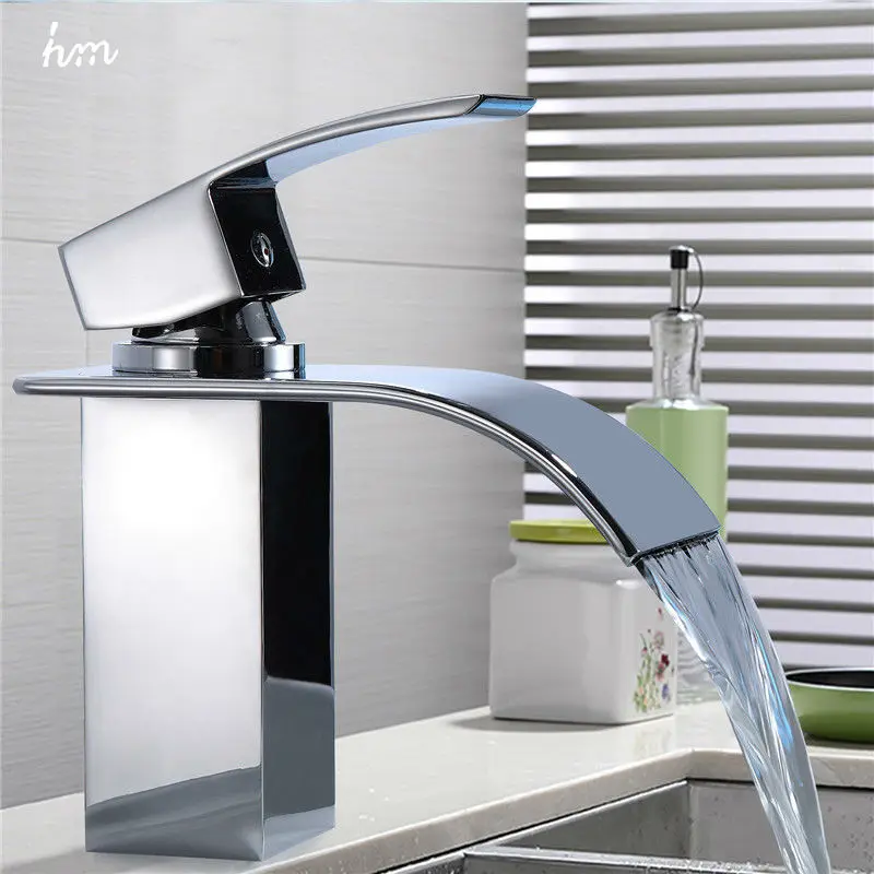 

Waterfall Sink Faucet Chrome Single Handle Single Hole Mixer Tap Deck Mount Bathroom Widespread Basin ,Origin:guandong, China