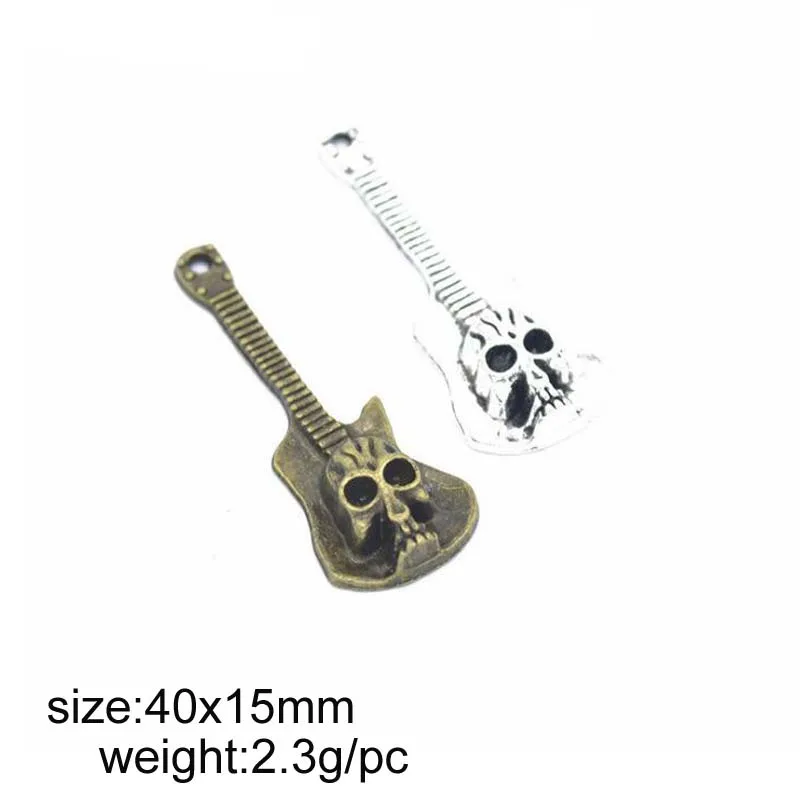 25pcs/lot 40x15mm Antique Silver/Antique Bronze Plated Alloy Guitar Charm Pendant
25pcs/lot 40x15mm Antique Silver/Antique Bronze Plated Alloy Guitar Charm Pendant