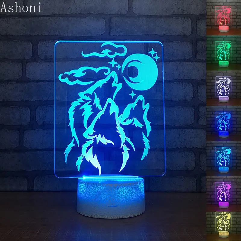Wolf and Moon 3D Acrylic LED Night Light Touch 7 Color changing Desk Table Lamp Party Decorative Light Gift
Wolf and Moon 3D Acrylic LED Night Light Touch 7 Color changing Desk Table Lamp Party Decorative Light Gift
