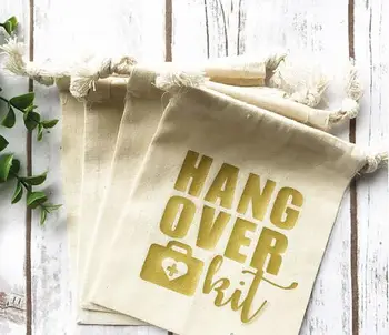 Gold wedding Bachelorette Hangover recovery Survival kit favor Muslin bags bridal shower party goodie pouches
Gold wedding Bachelorette Hangover recovery Survival kit favor Muslin bags bridal shower party goodie pouches