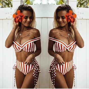 Two Piece Bikini Set 2019 High Waist Swimwear Women Striped Strap Push Up Bra Swimsuit Bathing Suit Beachwear A2397YPC
Two Piece Bikini Set 2019 High Waist Swimwear Women Striped Strap Push Up Bra Swimsuit Bathing Suit Beachwear A2397YPC