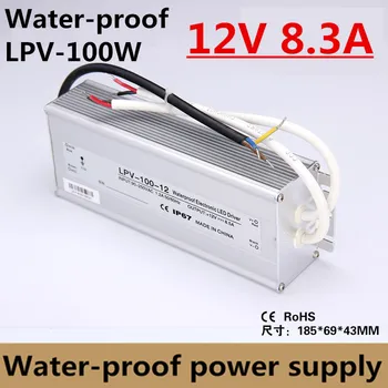 8.5A 12V 100W Waterproof LED Driver power supply 12v DC outdoor use for led strip Lighting ac dc Transformers LPV-100-12
8.5A 12V 100W Waterproof LED Driver power supply 12v DC outdoor use for led strip Lighting ac dc Transformers LPV-100-12