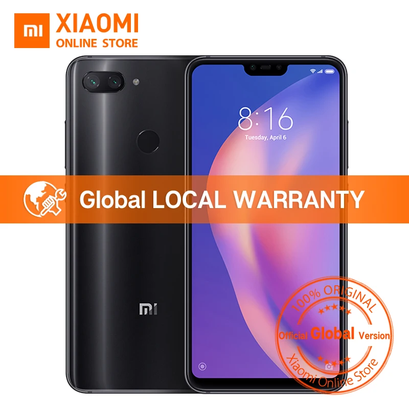 Global Version Xiaomi Mi 8 Lite 4GB 64GB 6.26″ 19:9 Notch Full Screen Snapdragon 660 Octa Core 24MP Front Camera Mi8 Smartphone