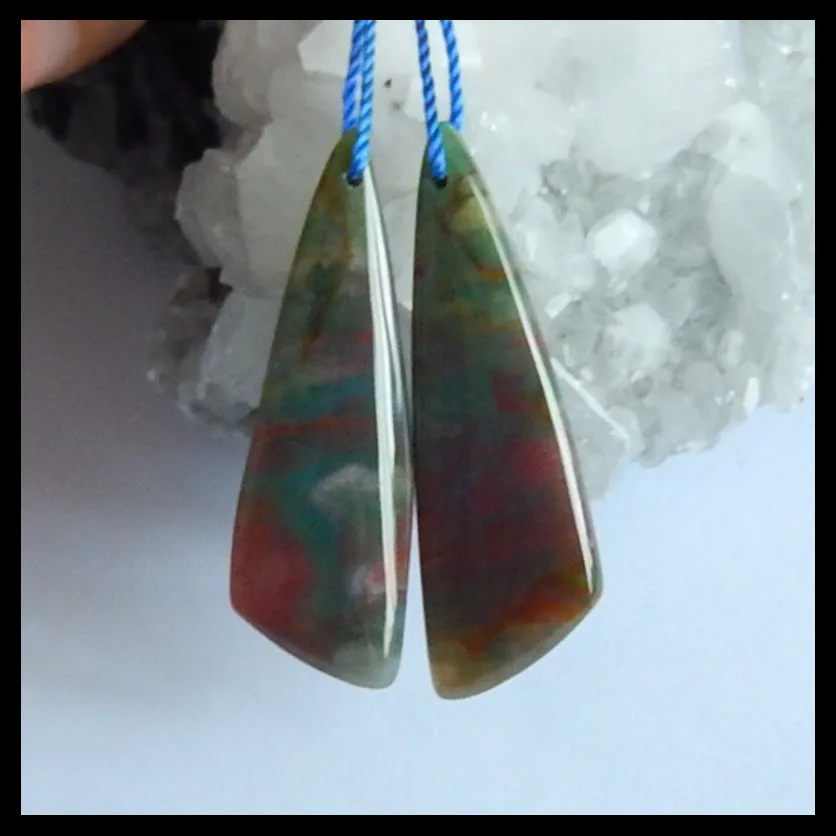 Wholesale jewelry gemstone Earring pair,Natural Ocean jasper Fashion Woman Earrings,42x13x4mm,7.4g
Wholesale jewelry gemstone Earring pair,Natural Ocean jasper Fashion Woman Earrings,42x13x4mm,7.4g
