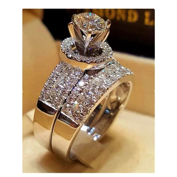 Luxury Crystal Female Big Queen Ring Set Fashion Silver colour Bridal Wedding Rings For Women Promise Love Engagement Ring
Luxury Crystal Female Big Queen Ring Set Fashion Silver colour Bridal Wedding Rings For Women Promise Love Engagement Ring