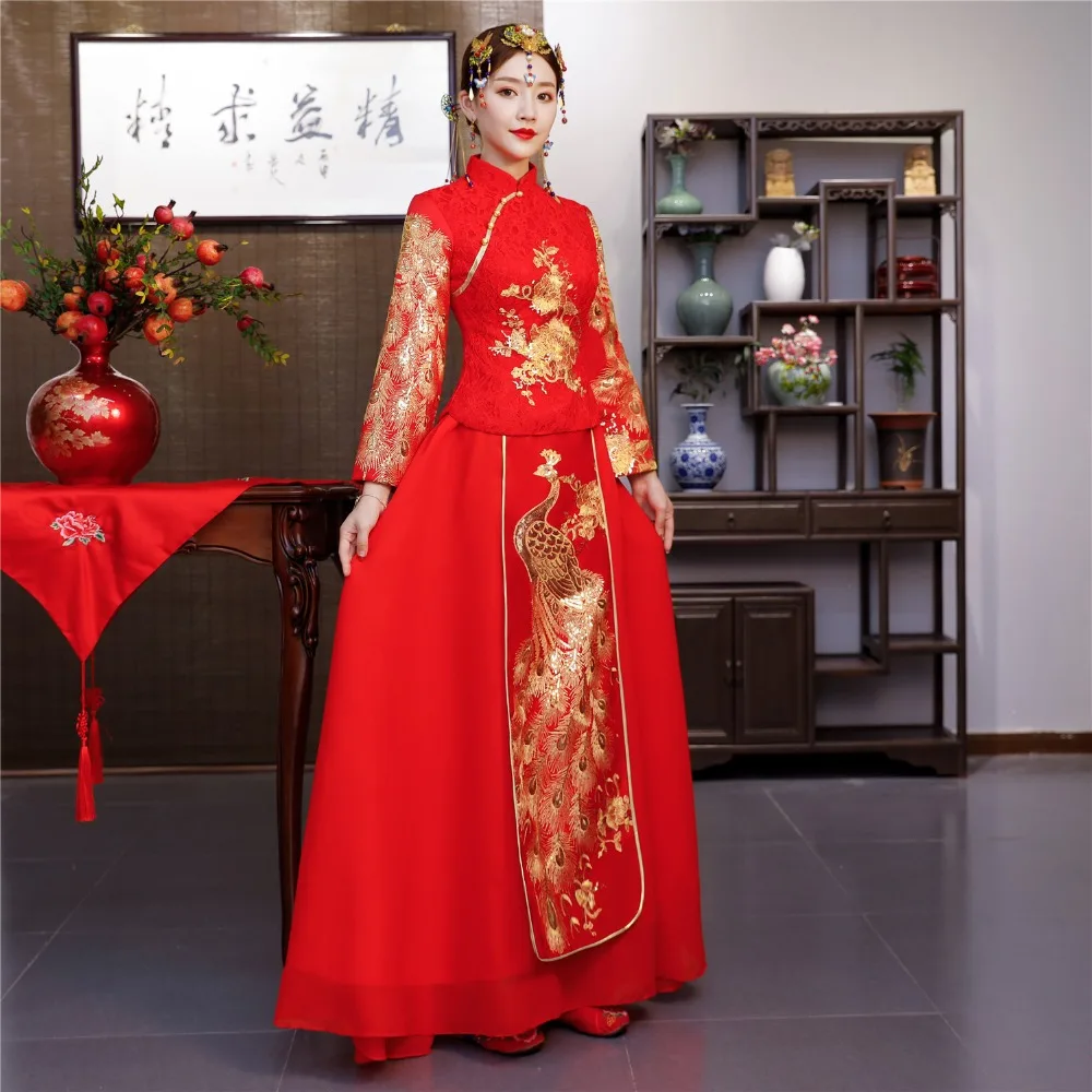 Shanghai Story Oriental Style Clothing Red Embroidery Top + Skirt Chinese Traditional Clothing two piece set xiuhe dress
Shanghai Story Oriental Style Clothing Red Embroidery Top + Skirt Chinese Traditional Clothing two piece set xiuhe dress