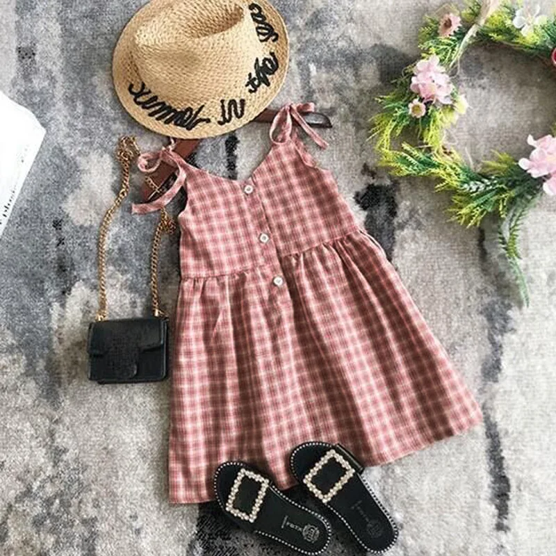 Summer Girl Dress Children Sundress Dresses for Kids Fashion Girls Clothing Sleeveless Plaid V-Neck toddler dresses A-Line
Summer Girl Dress Children Sundress Dresses for Kids Fashion Girls Clothing Sleeveless Plaid V-Neck toddler dresses A-Line