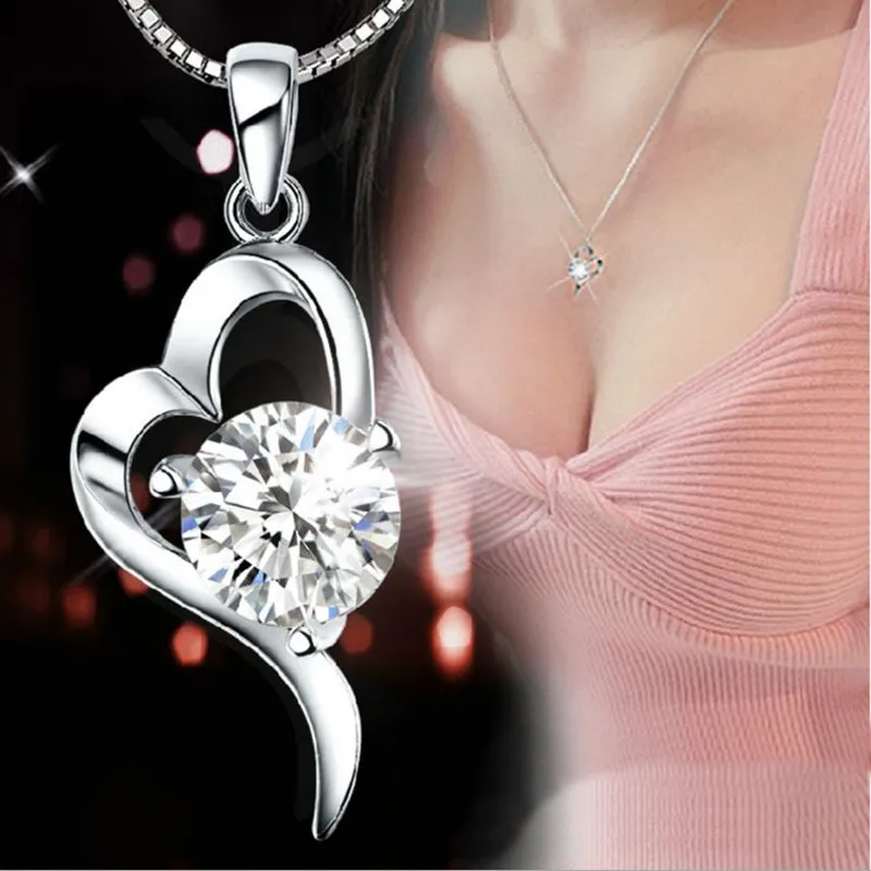 LUKENI Top Quality 925 Sterling Silver Women Choker Necklace Accessories Shiny Crystal Heart Pendants Necklace For Girl Bijou
LUKENI Top Quality 925 Sterling Silver Women Choker Necklace Accessories Shiny Crystal Heart Pendants Necklace For Girl Bijou